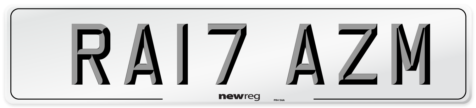 RA17 AZM Number Plate from New Reg